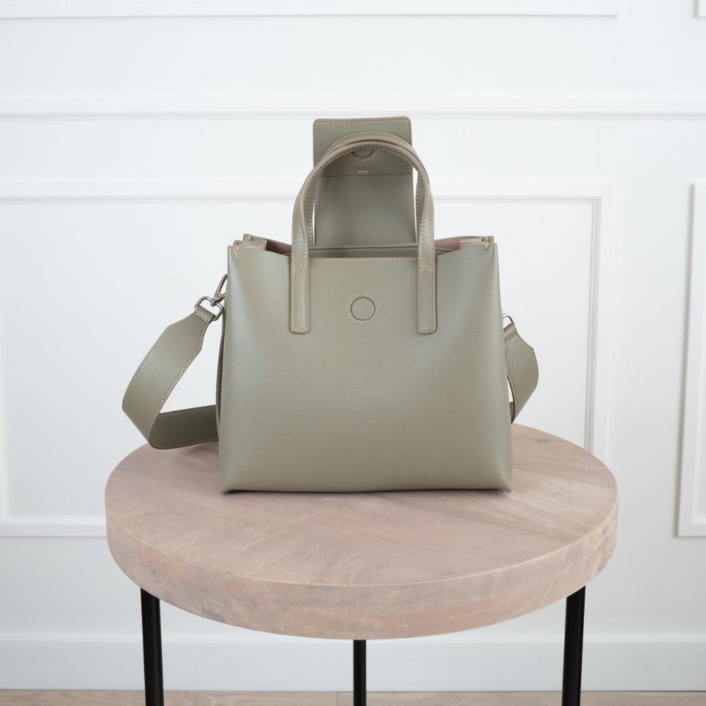 😍The Stella Genuine Leather Satchel Bag - Moss - Picture 7 of 14
